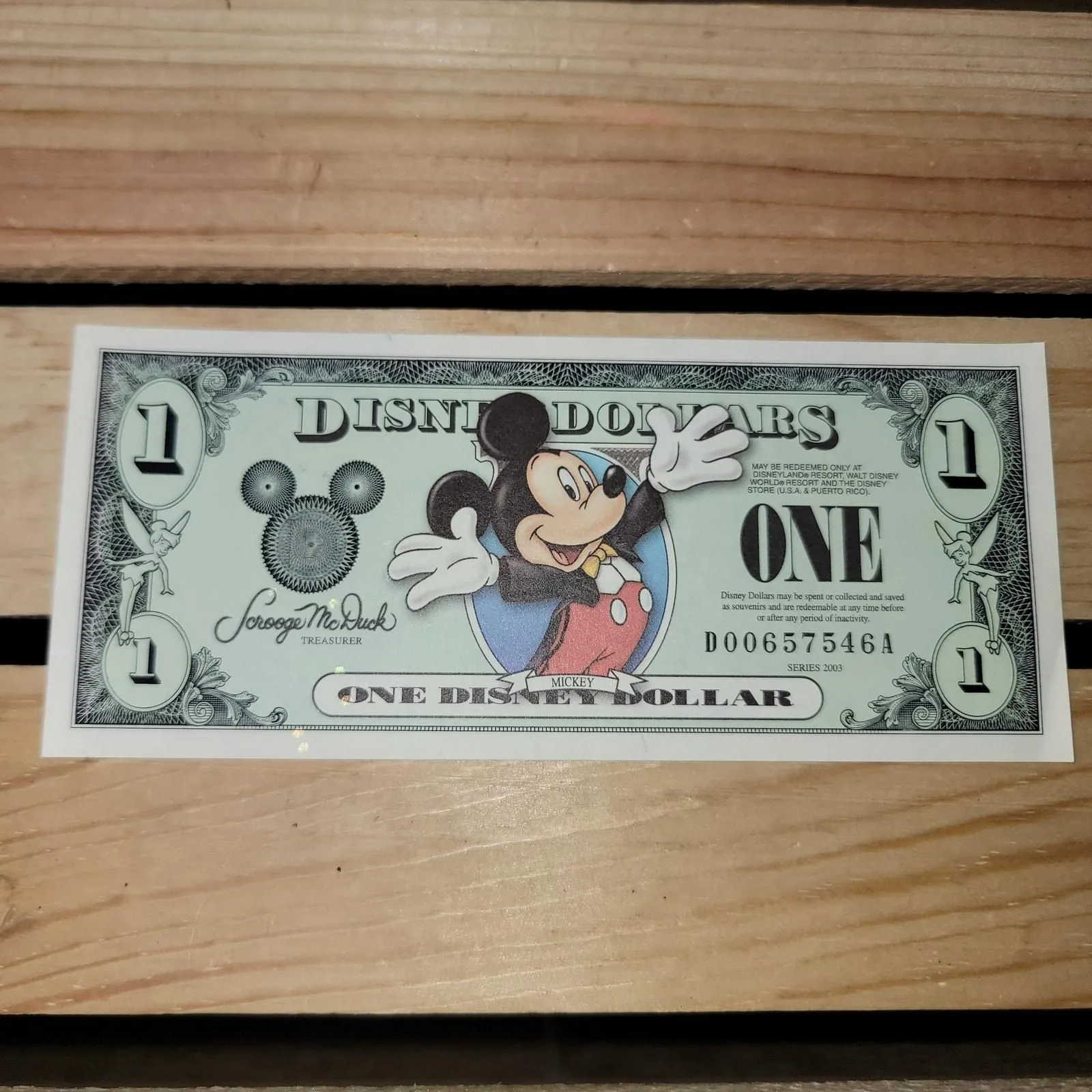 Product image for VINTAGE Disney Currency: One Disney Dollar - Mickey in Tux (2003 Series) CRISP