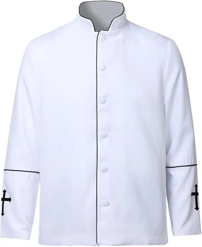 Product image for Mens Long Sleeve Clergy Coat, Priest Pastor Minister, Stand Collar Size Medium