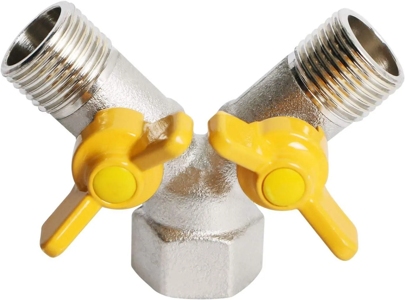 Product image for 3 Way Ball Valve Brass 1/2 Inch Male x Male x Female Shut Off Water, Oil and Gas