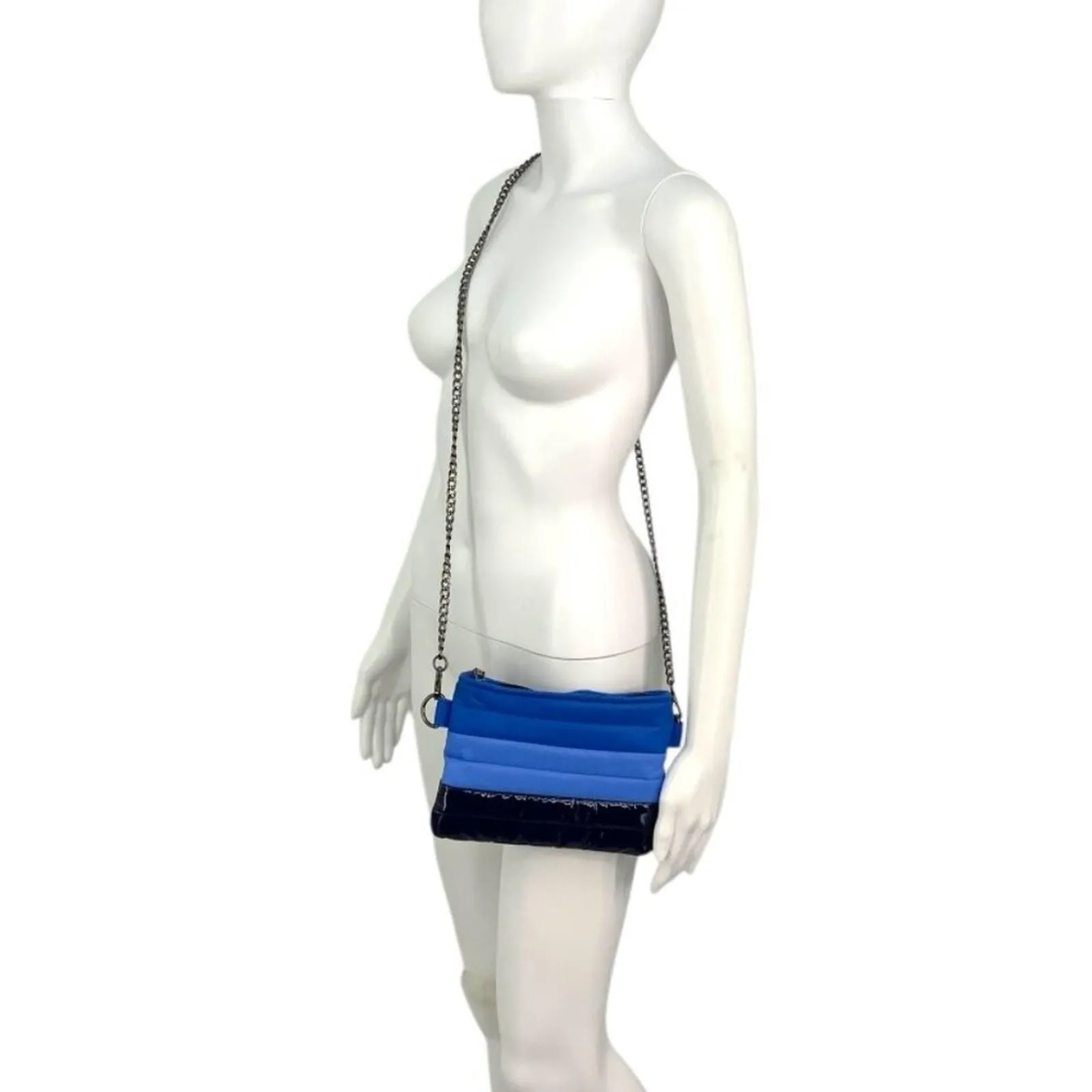 Product image for Think Royln Puffy Stripe Crossbody Travel Bag Blue