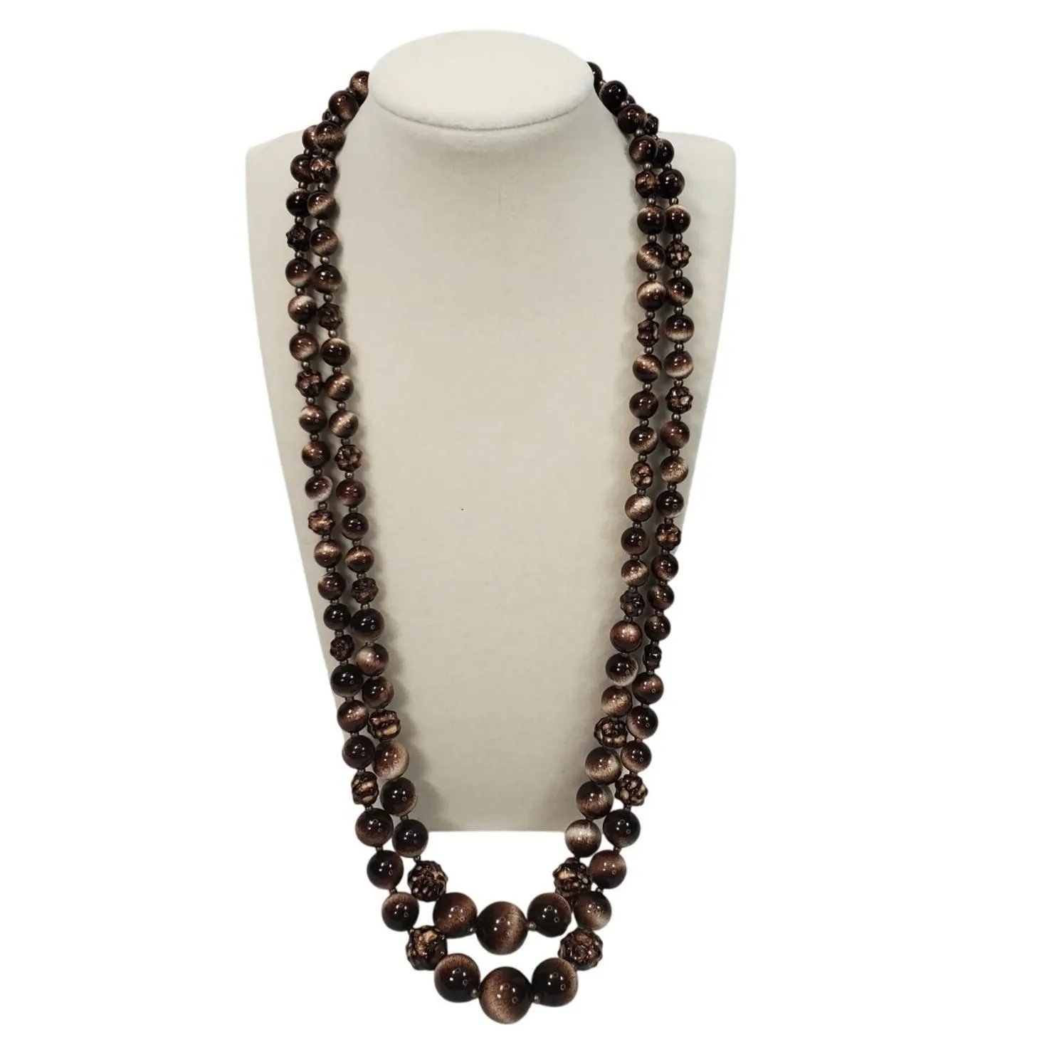 Product image for Double Strand Bead Necklace 13" Vtg Boho Bohemian - Necklace - pre-owned---good