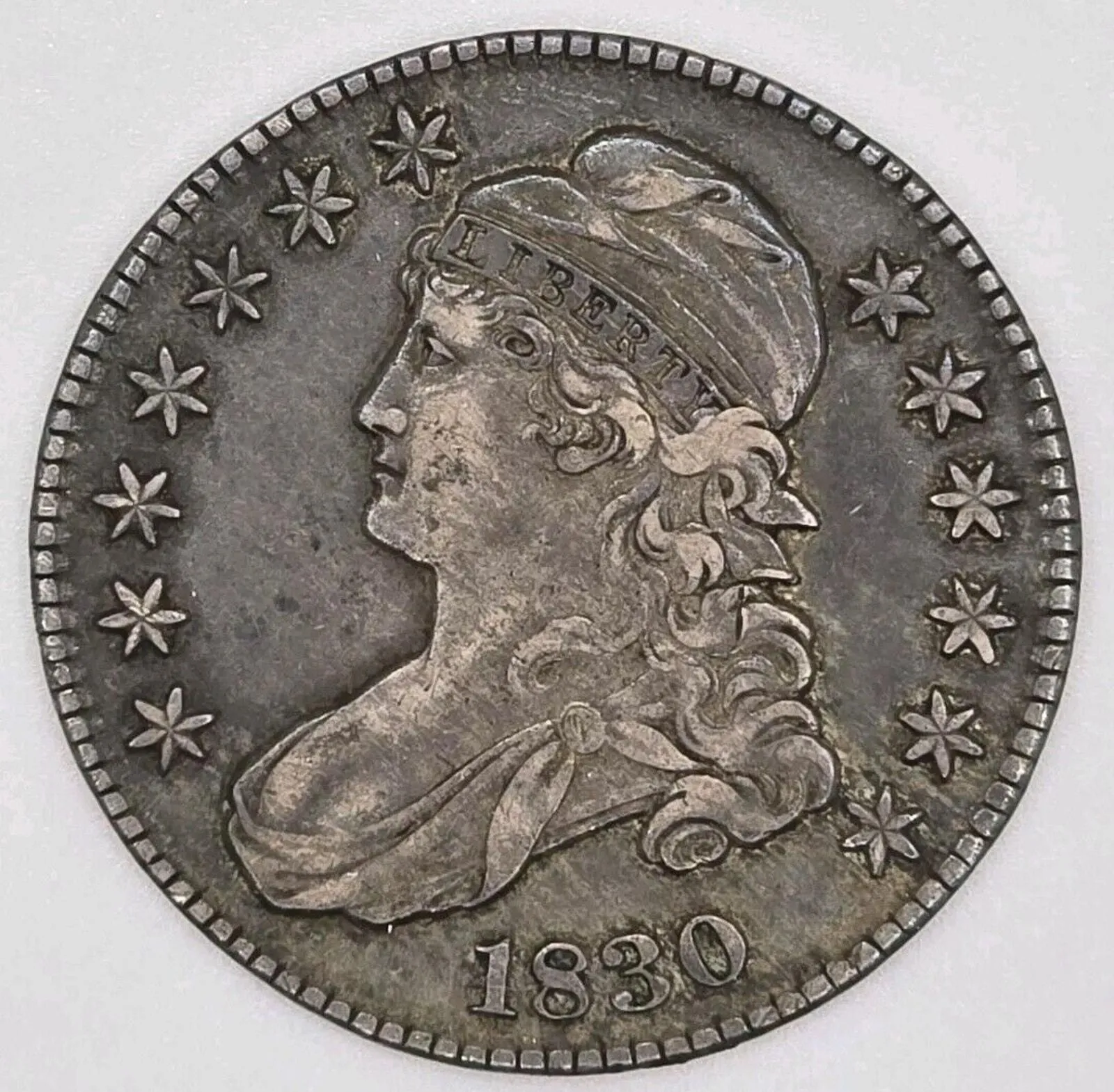 Product image for 1830 Silver Capped Bust Silver 50c Half Dollar 50c Large "O" Variety Original - Coins, U.S. currency