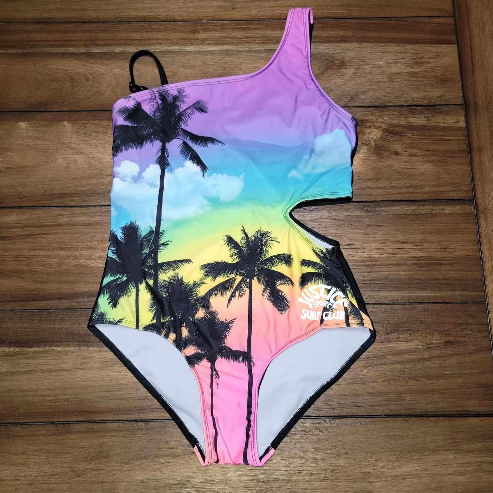 Product image for Justice Sport Surf Club One Piece Girls Swim Suit - Size XL (16/18)