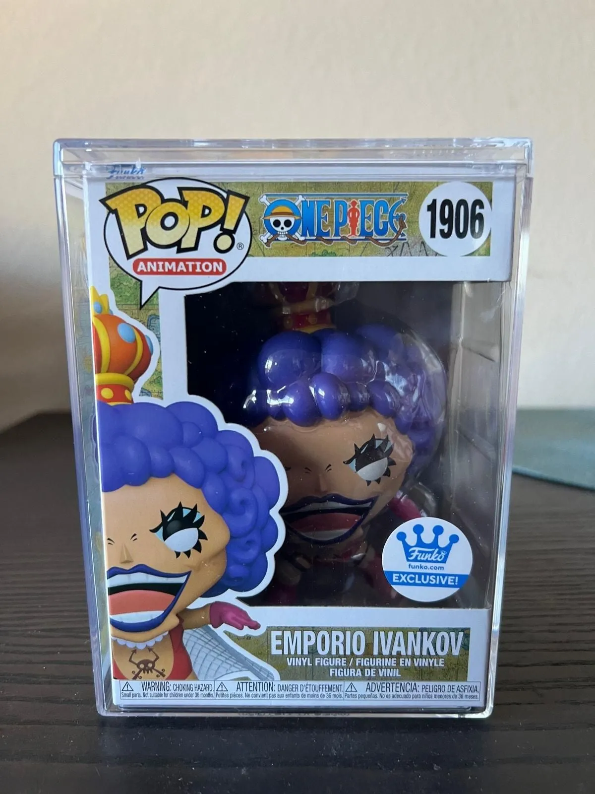 Product image for IN HAND EXCLUSIVE Emporio Ivankov WITH HARDSTACK One Piece Funko Pop #1906 Anime