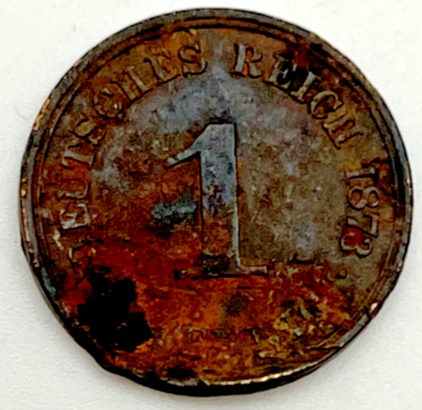 Product image for 1873 A Germany 1 Pfennig KEY DATE Empire 1st Yr. KM#1 184,000 Minted Only Copper - Coins, non-U.S. currency