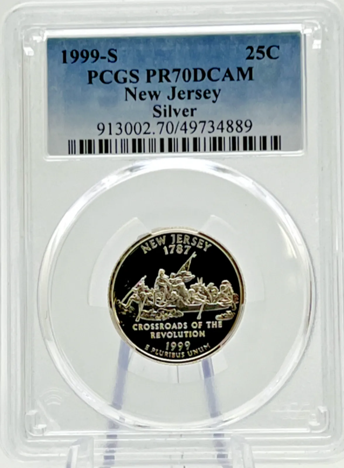 Product image for 1999-S PCGS PR70 DCAM New Jersey 25C Silver Quarter Proof 25 Cents Uncirculated - Coins, U.S. currency