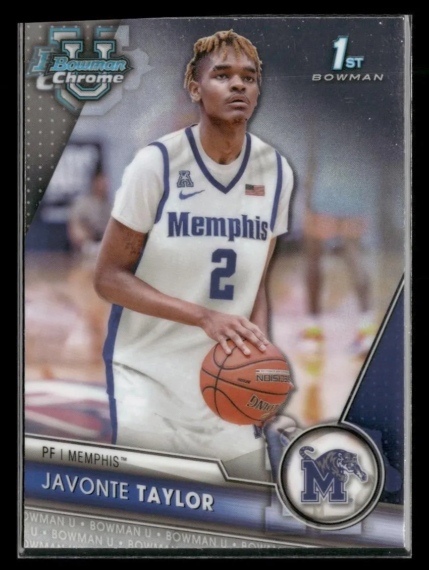 Product image for 2023-24 Bowman University Chrome #53 Javonte Taylor Memphis Tigers