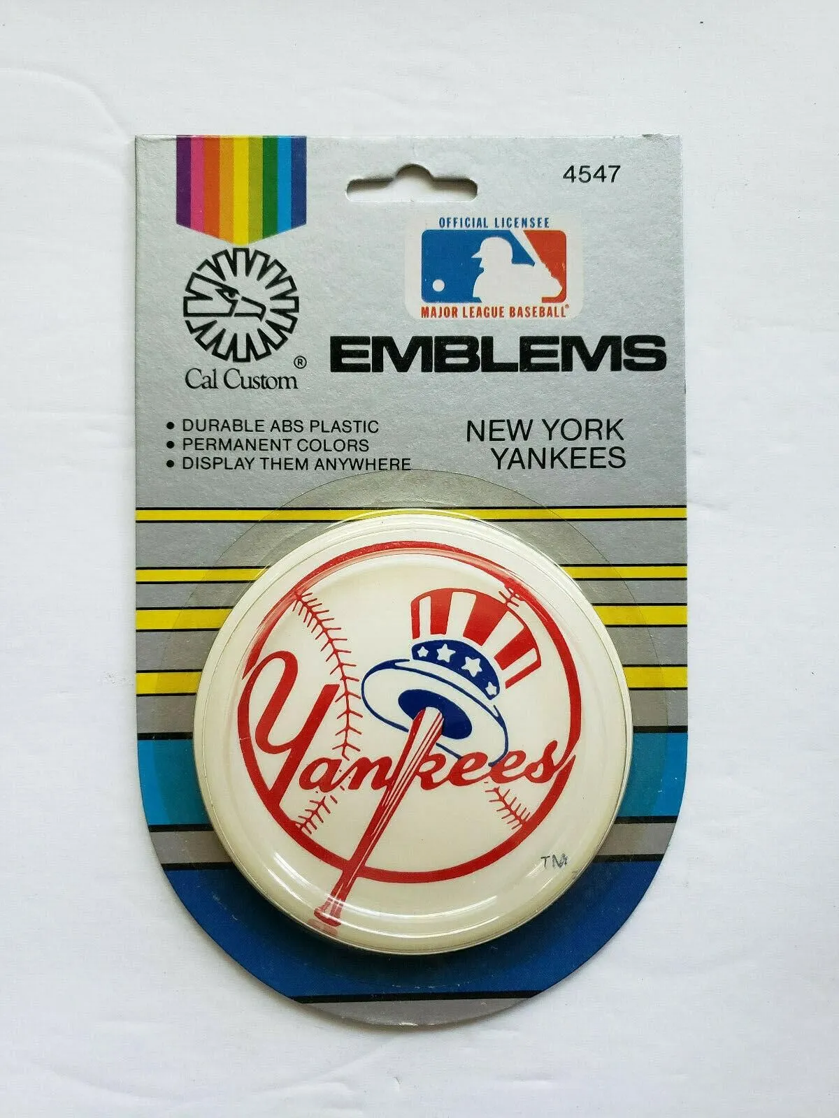 Product image for 1984 Cal Customs MLB New York Yankees Vehicle Emblem RARE U294