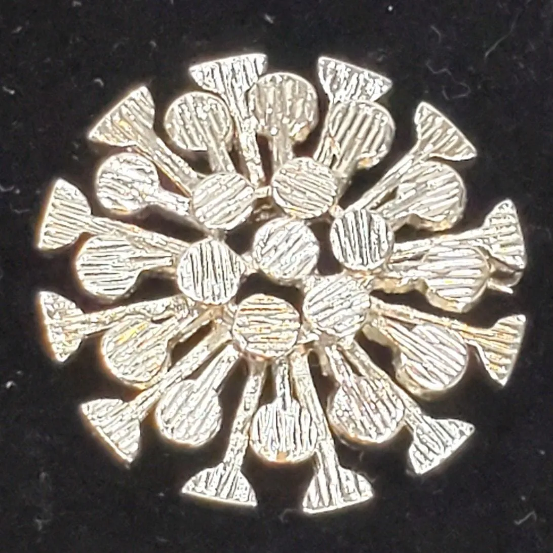 Product image for Starburst Atomic Silver Tone Abstract Pin Brooch 1" Unsigned Boho Bohemian - Brooch - pre-owned---good