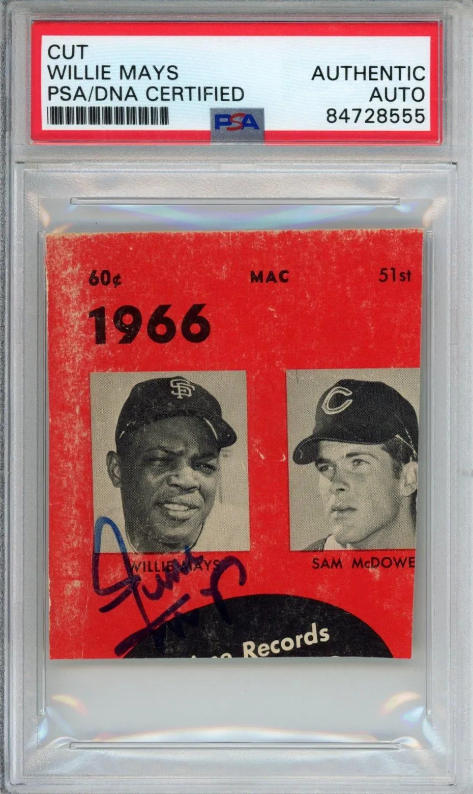 Product image for WILLIE MAYS PSA DNA CUT AUTO