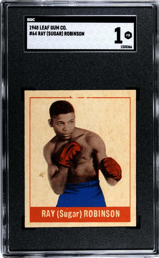 Product image for RAY (SUGAR) ROBINSON #64 1948 LEAF GUM CO. - SGC 1 POOR