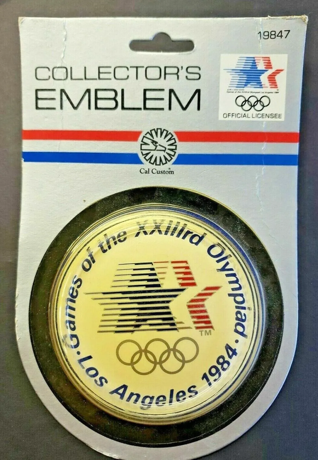 Product image for 1984 Rare Customs Games of the XXIIIrd Olympiad Los Angeles Car Emblem NOS U294
