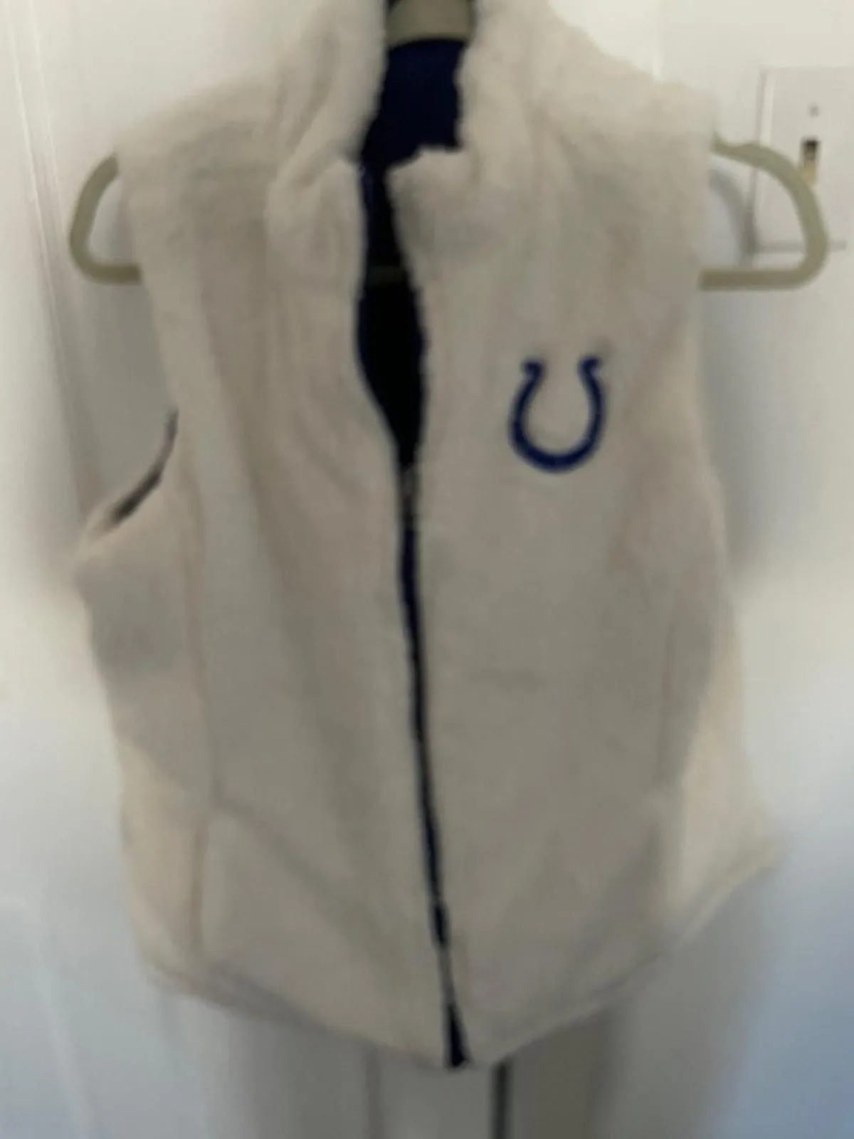 Product image for NWT NFL Reversible Puffer Vest Sherpa  - Indianapolis Colts Women's Small - new-without-tags - NFL