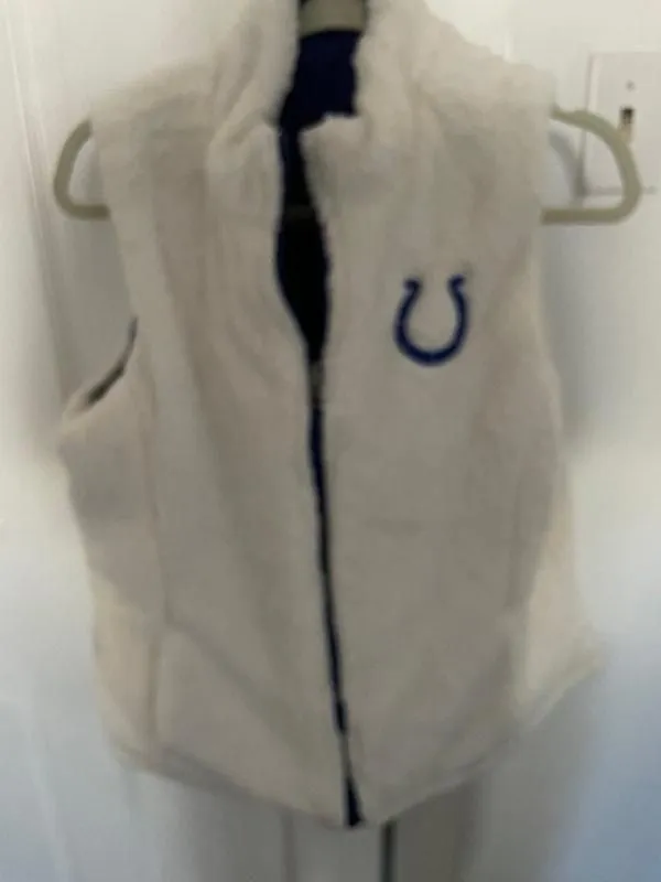 Product image for NWOT NFL Reversible Puffer Vest Sherpa  - Indianapolis Colts Women's Large - new-without-tags - NFL