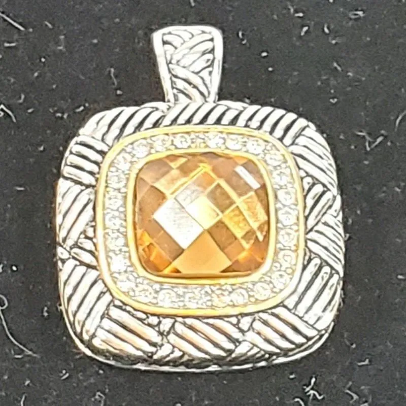 Product image for Topaz Brown Fashion Pendant Hallow Back Hearts 1.5"