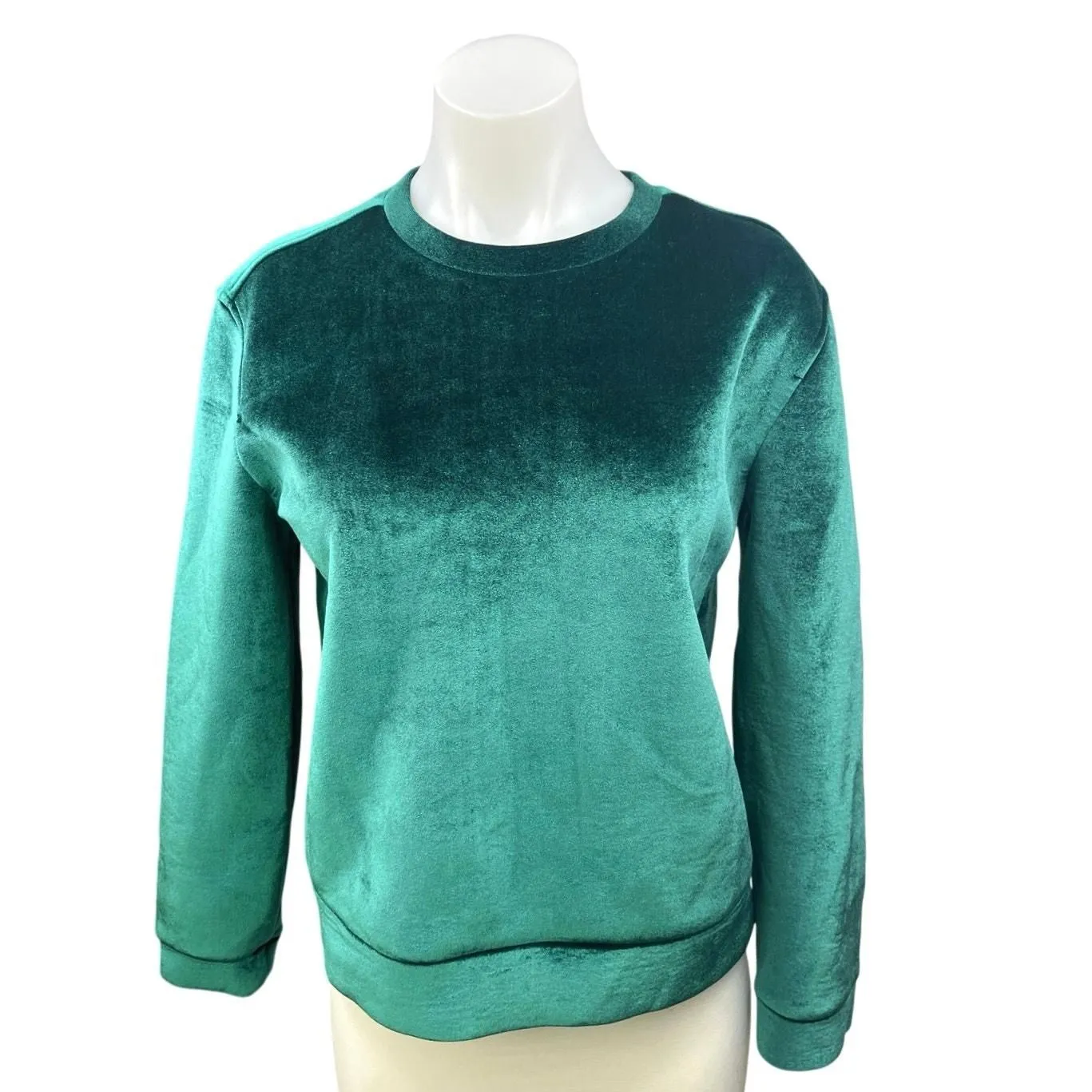 Product image for Maje Womens Green Torina Velvet Velour Crew Neck Pullover Sweatshirt Top Size 1 - Tops - 1 - pre-owned---excellent - Maje