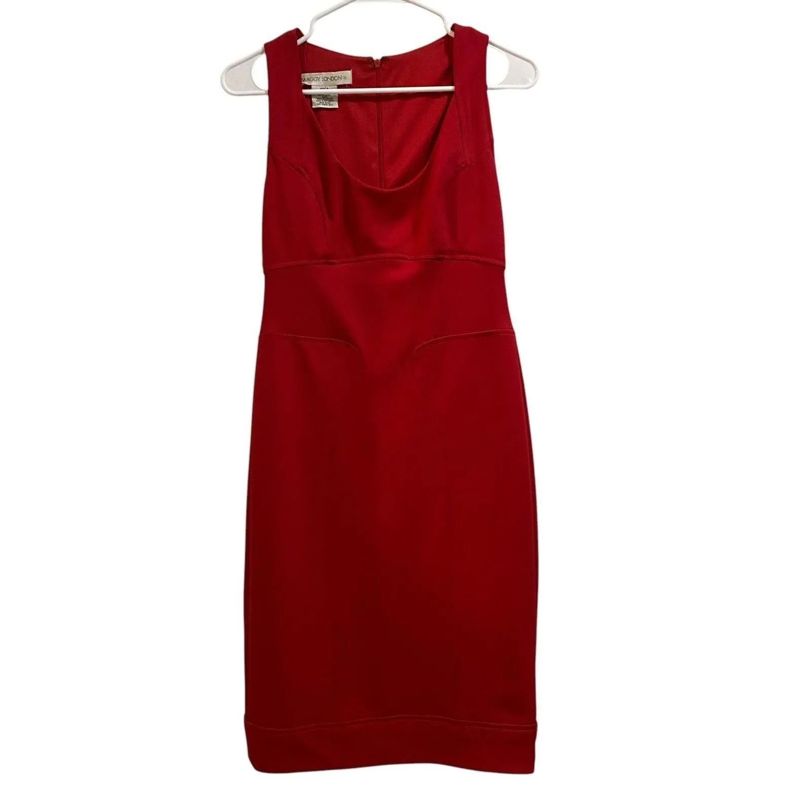 Product image for Maggy London Sheath Dress Women Sz 4 Midi Sleeveless Career Work Office Stretch - 4 - Dresses - pre-owned---excellent - Maggy London