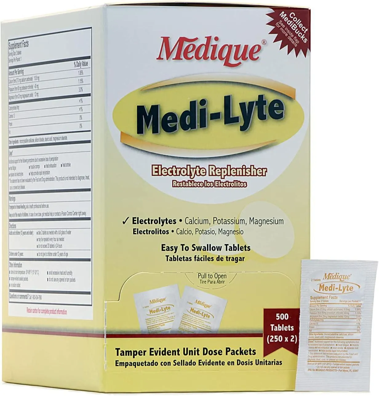 Product image for Medique Medi-Lyte Electrolyte Replenisher, Fast Relief From Cramps, 500 Tablets