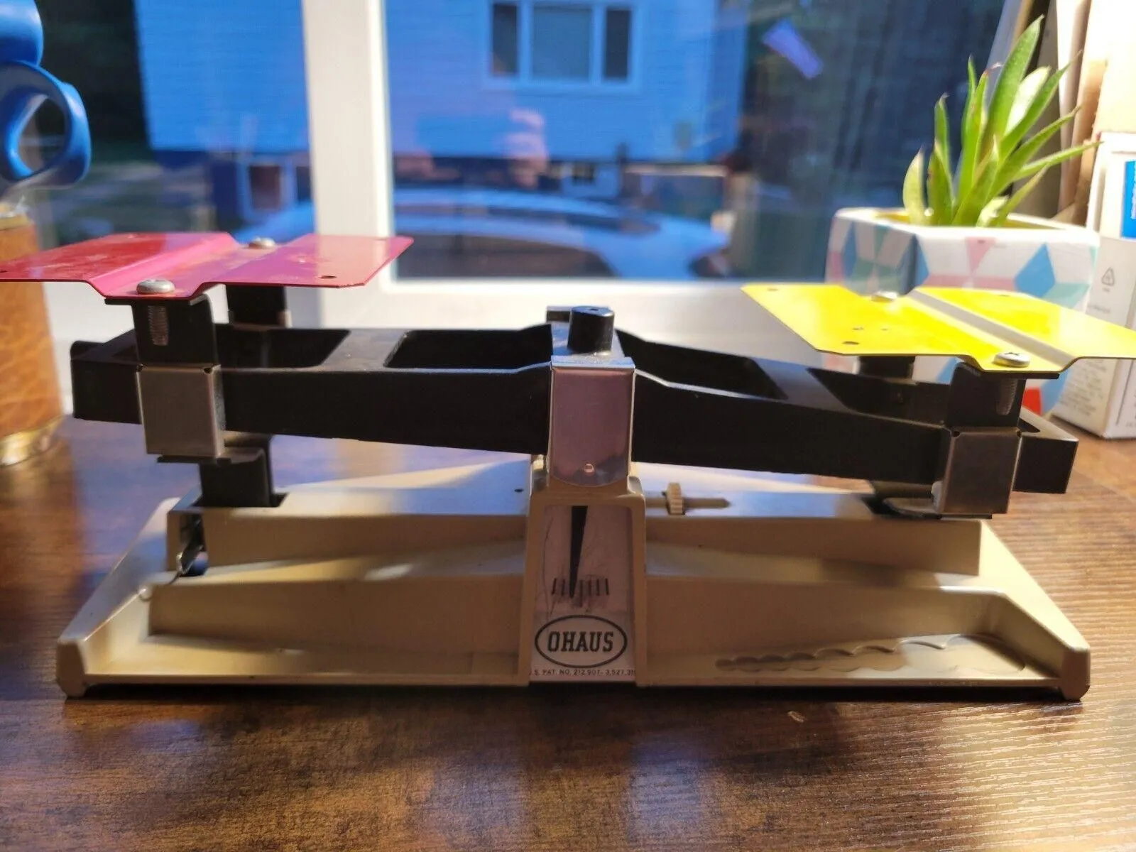 Product image for Vintage Red/Yellow Ohaus School Balance Scale Classroom/Homeschool