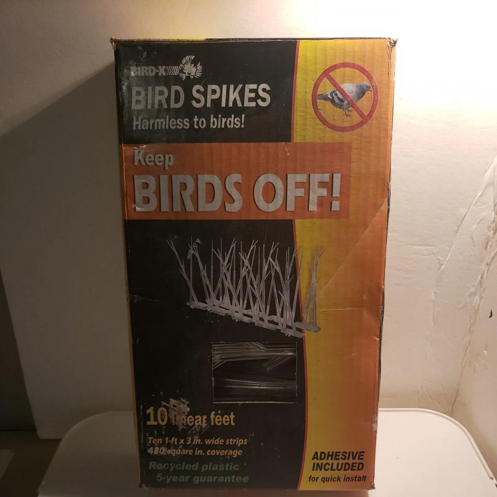 Product image for Bird-X Polycarbonate Bird Spikes Kit - Covers 10 Linear Feet - with Box
