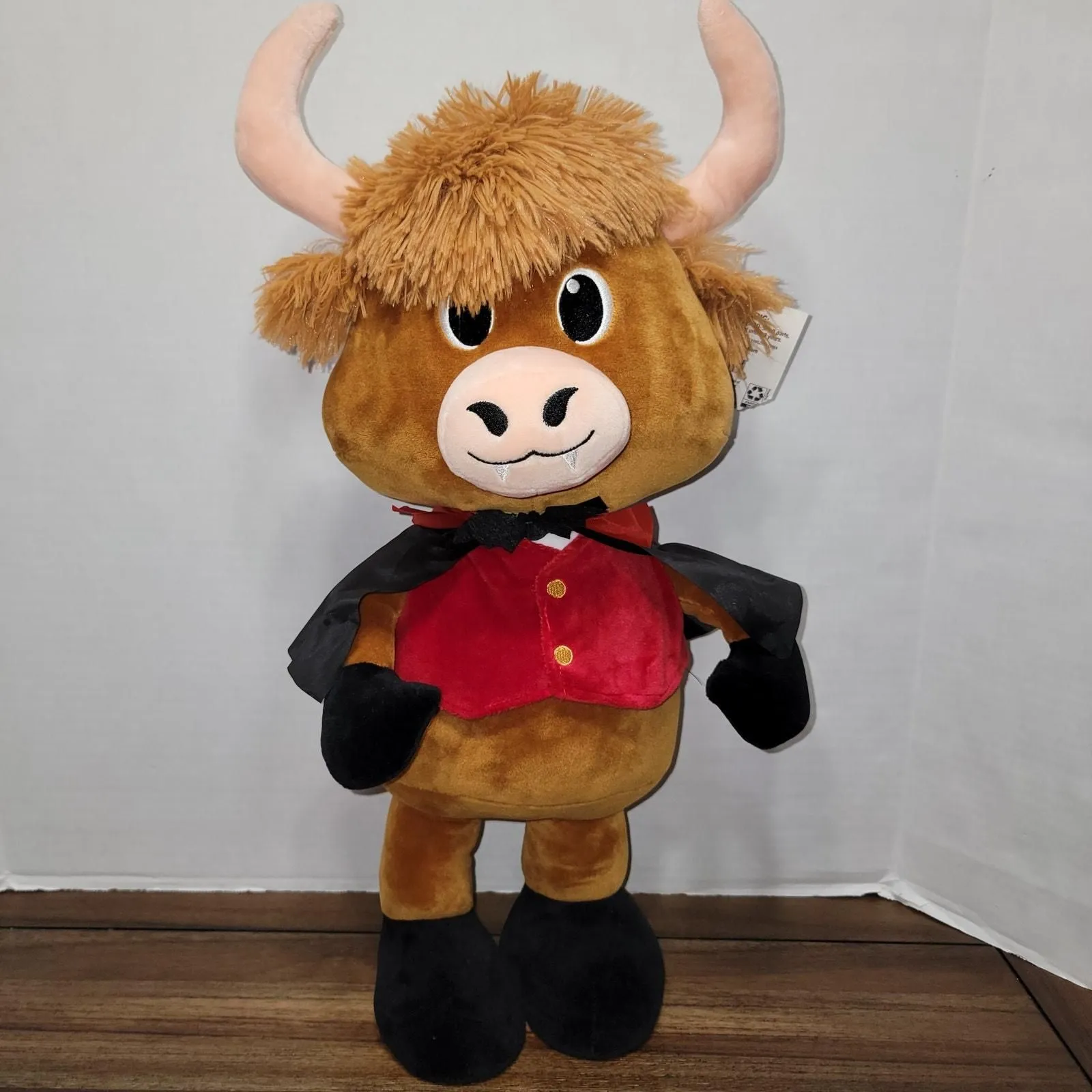 Product image for Highland Cow in Vampire Costume Porch Greeter 20" - Celebrate Halloween NWT