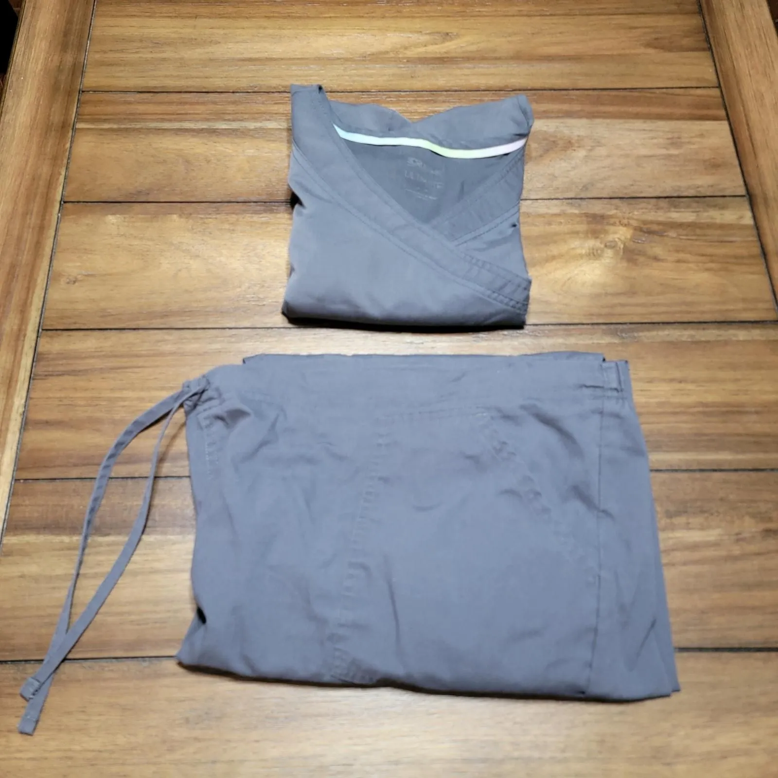Product image for Scrub Star 2 Pc Dark Grey Scrub Set w/ Ties  - Size 3XL