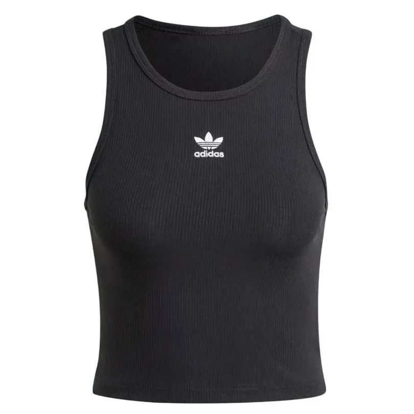 Product image for Adidas Essentials Ribbed Tank Top in Black, Size S - new-with-tags - adidas