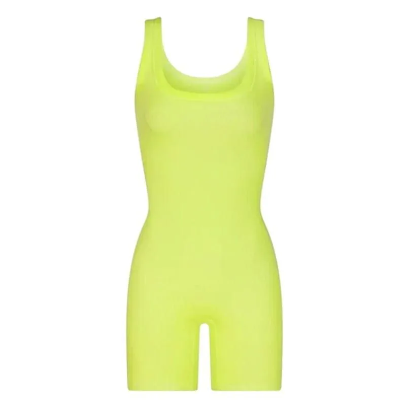 Product image for Skims Cotton Rib Onsie in Daffodil, Size S - new-with-tags - SKIMS