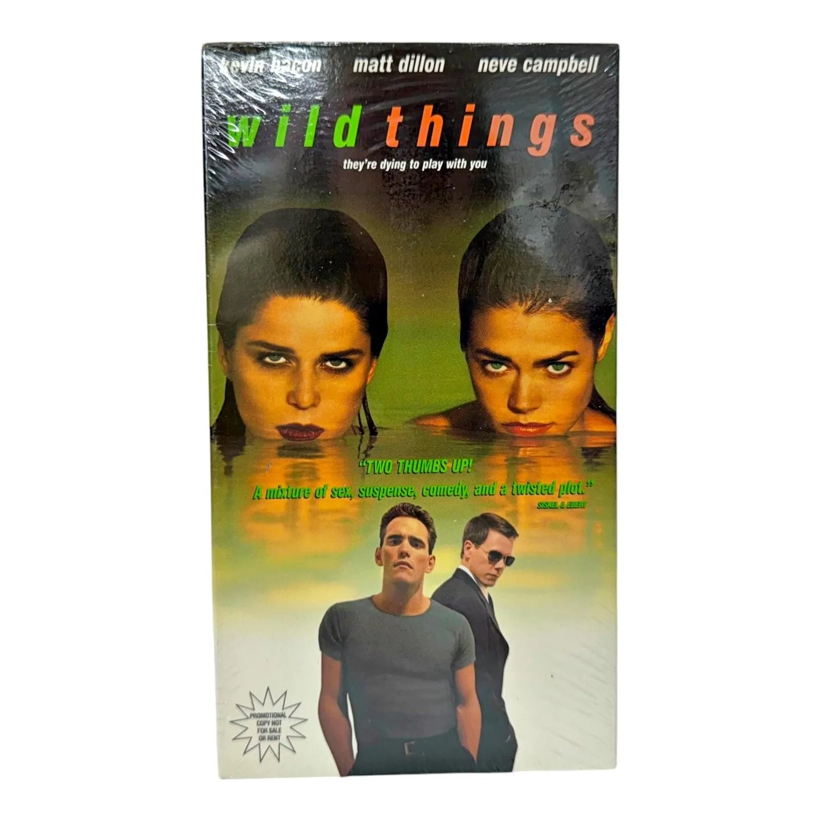 Product image for Wild Things VHS Screener Demo Promo SEALED Kevin Bacon Neve Campbell Matt Dillon