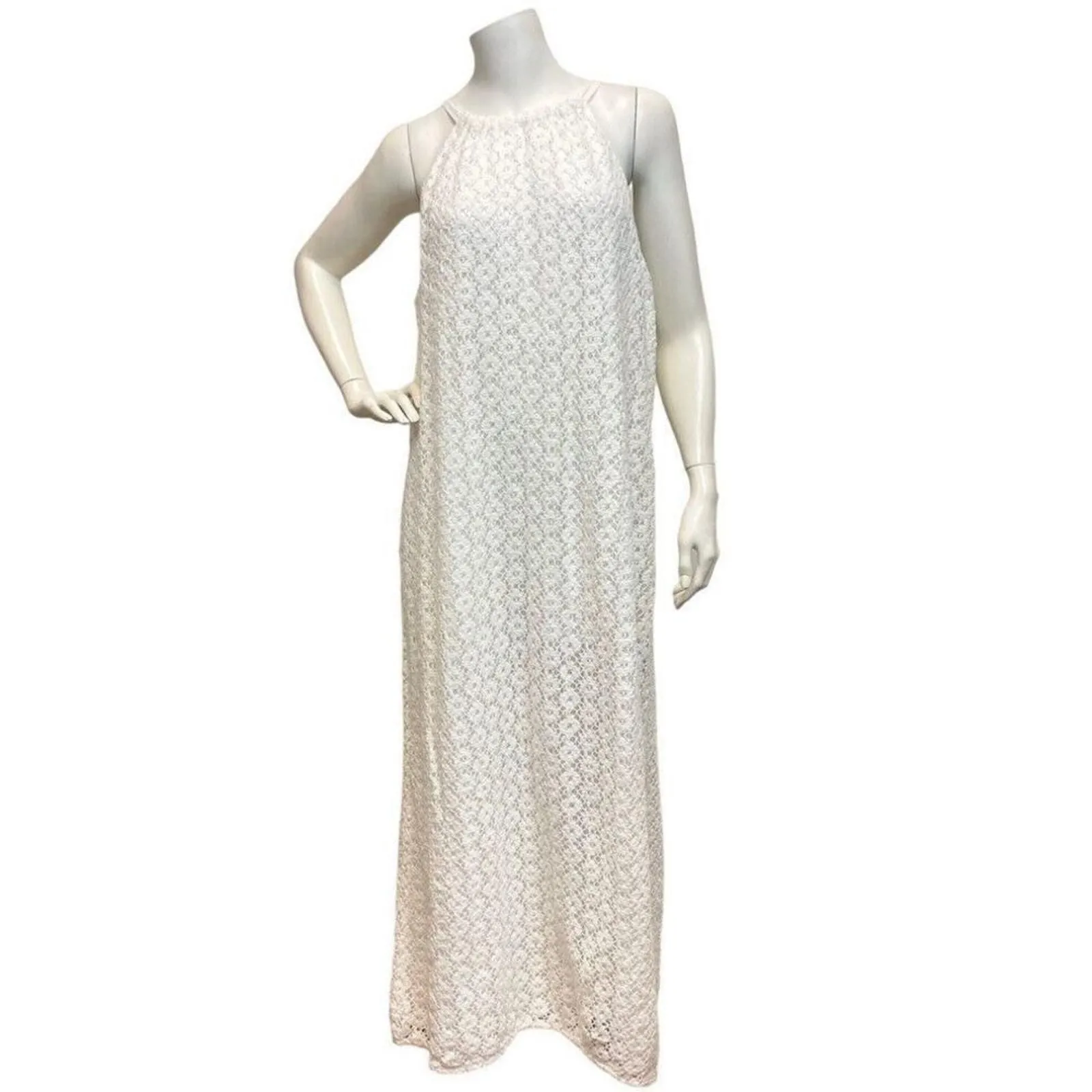 Product image for A New Day Womens XXL MIDI Dress White Lace Sleeveless Maxi High Neckline Keyhole - A New Day