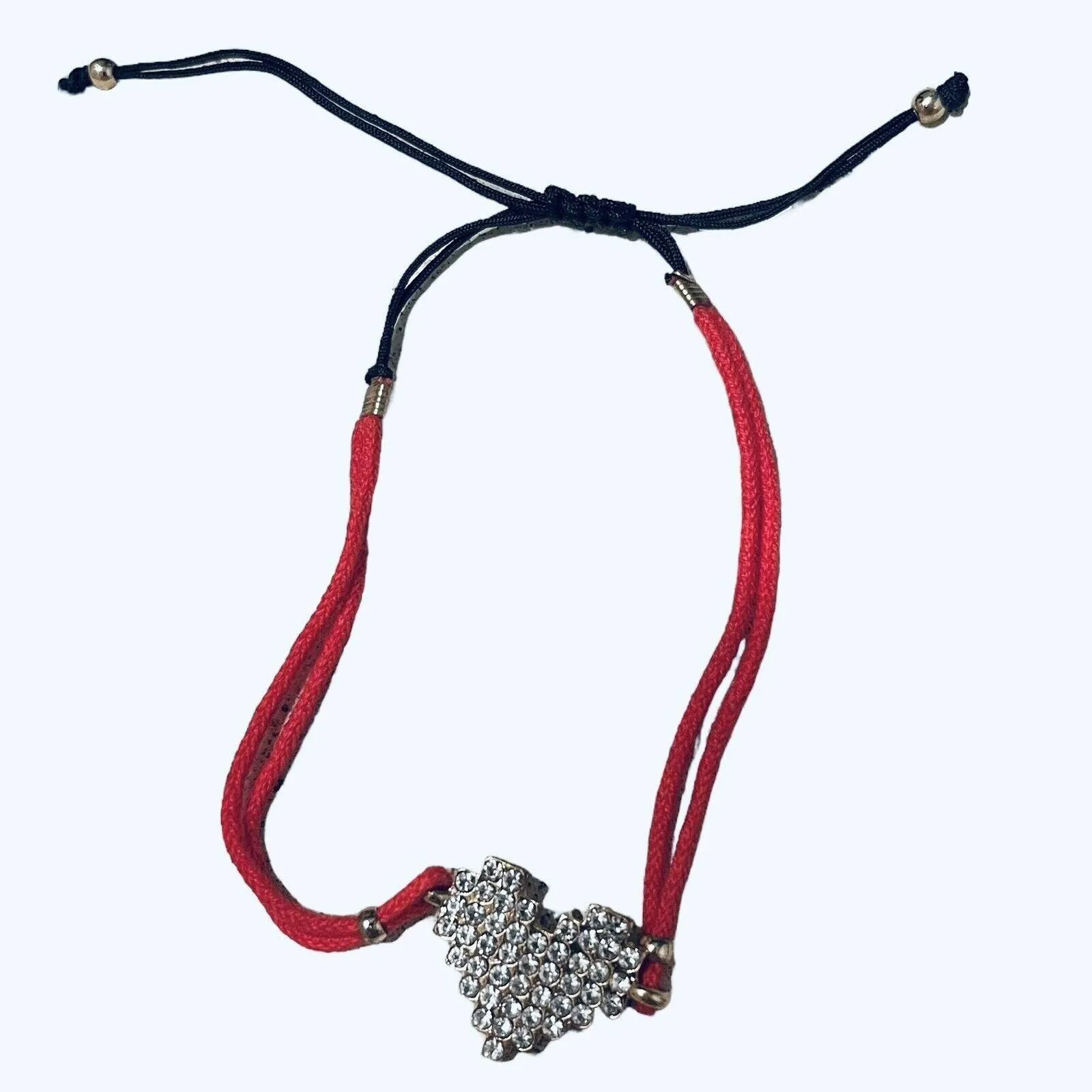 Product image for String Bracelet Jewelry Red Ward off Evil Heart Charm Slip Knot Fits S/L Wrists