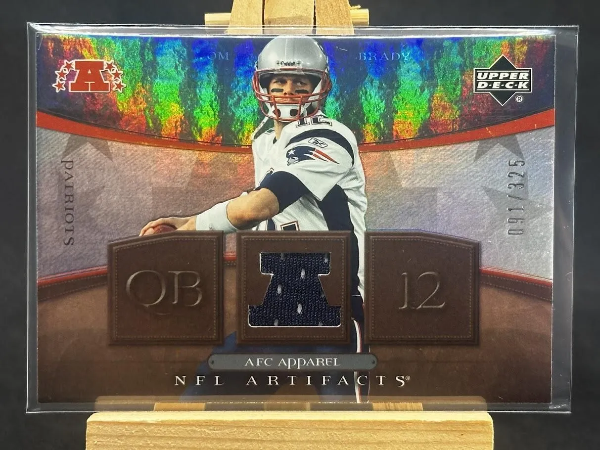 Product image for Tom Brady 2007 UD Artifacts AFC Apparel Jersey Game Used 091/325 #AFC-TB - 2007 - Football - AFC-TB - National Football League (NFL) - 2007 UD - Tom Brady - Artifacts AFC Apparel Jersey Game Used 091/325 - New England Patriots