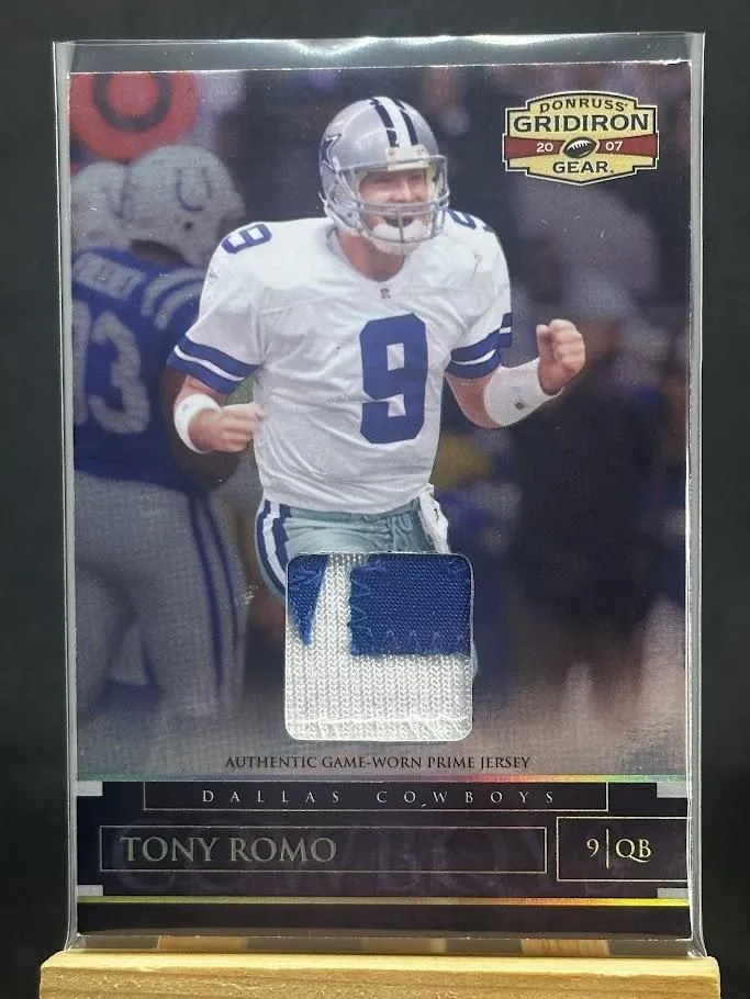 Product image for Tony Romo 2007 Donruss Playoffs Gridiron Gear Game Used Prime Jersey 30/50 #1 - 2007 - Football - 1 - National Football League (NFL) - 2007 Donruss - Tony Romo - Playoffs Gridiron Gear Game Used Prime Jersey 30/50 - Dallas Cowboys