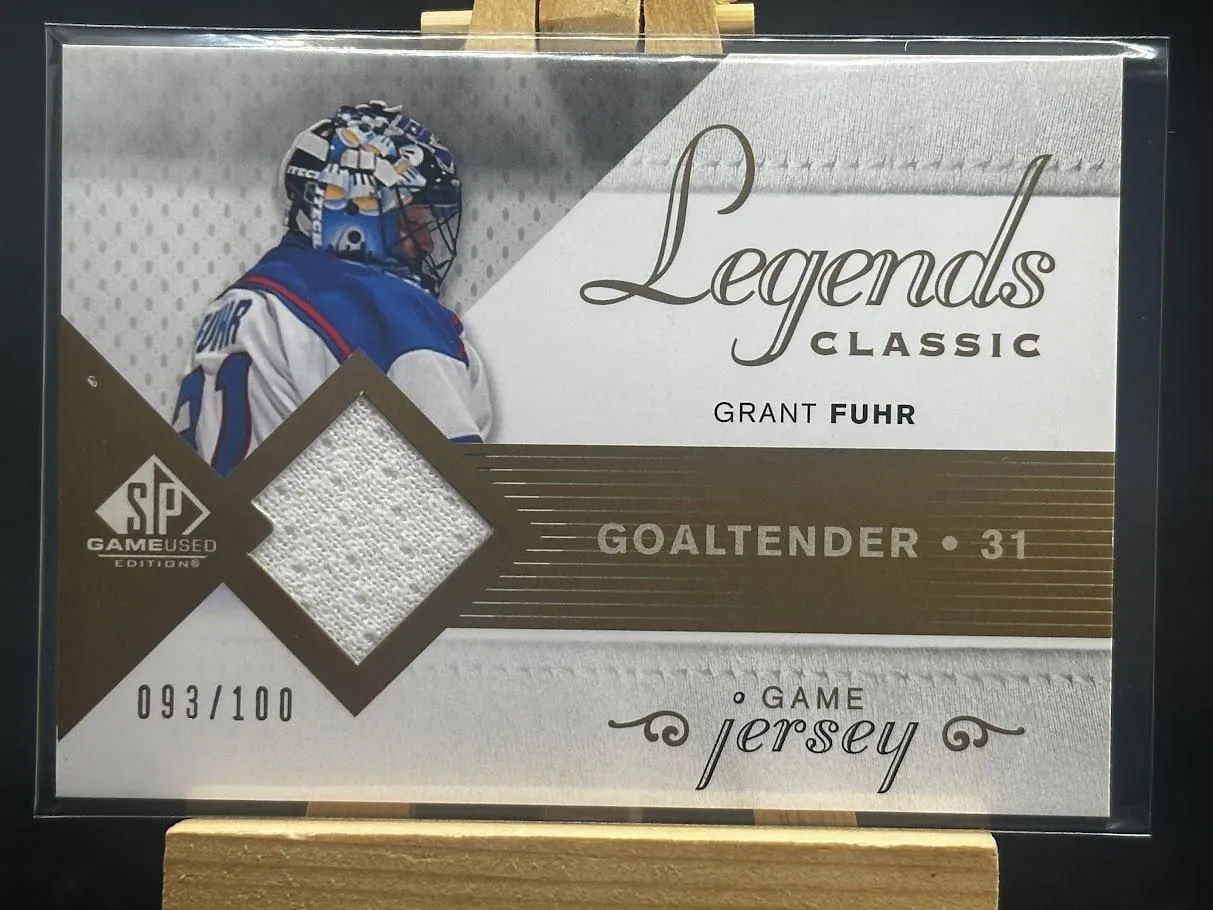 Product image for Grant Fuhr 2007-08 UD SP Game Used Legends Classic Jersey 093/100 #HGJ-GF - 2008 - Ice Hockey - HGJ-GF - National Hockey League (NHL) - 2007-08 UD - Grant Fuhr - SP Game Used Legends Classic Jersey 093/100 - Edmonton Oilers