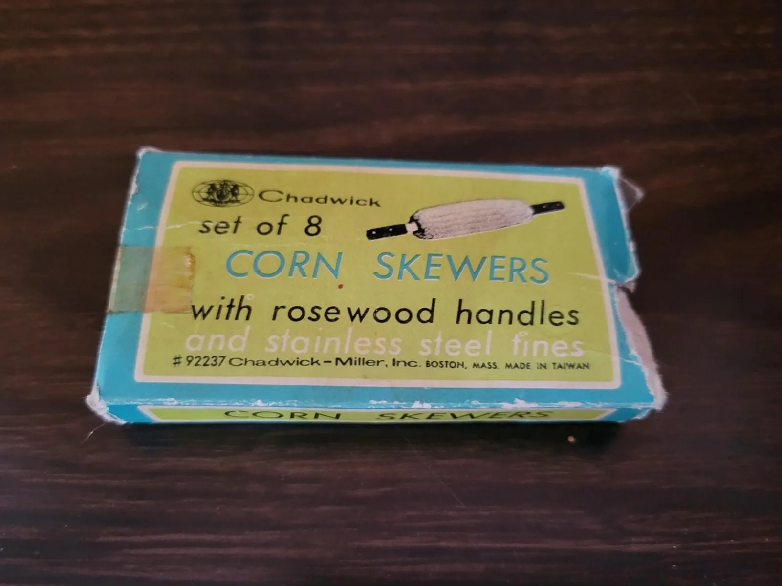 Product image for Vintage Chadwick-Miller 92237 Corn Skewers Set/8 Stainless Steel Rosewood w/Box