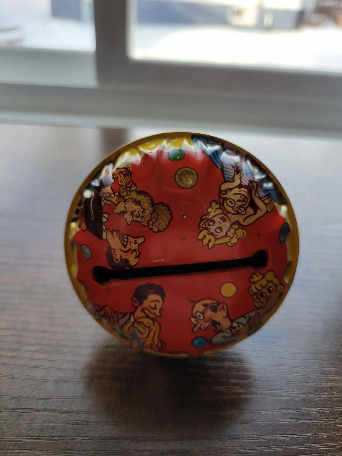 Product image for Vintage US Metal Tin Litho Toy Noisemaker Party Dancing Design Jingle Rattle