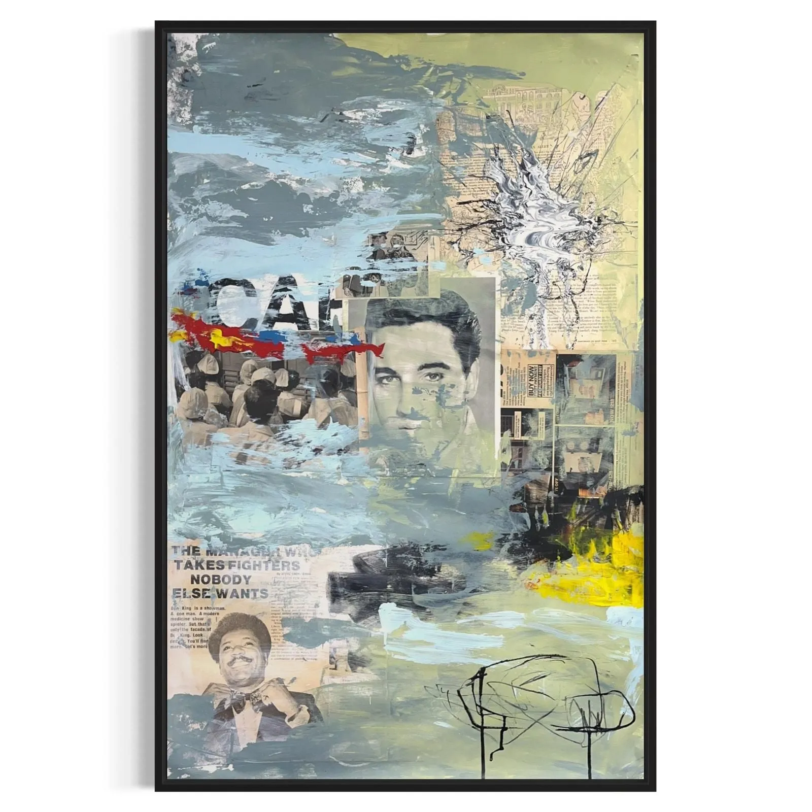 Product image for Original Mixed Media Abstract Modern Art Painting 24x36 "The King" Signed