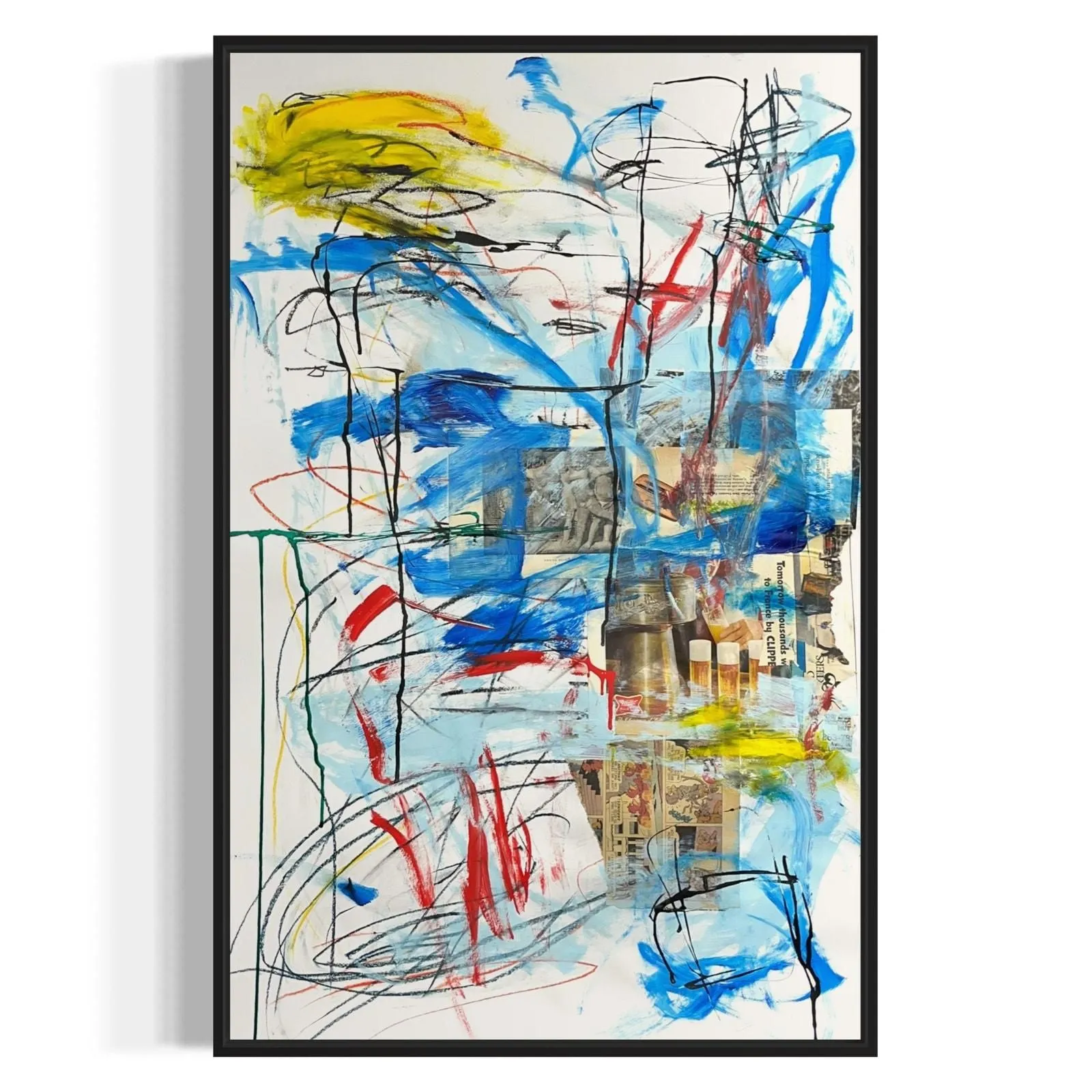Product image for Original Mixed Media Abstract Modern Art Painting 24x36 "Bruto's Singing Boys"