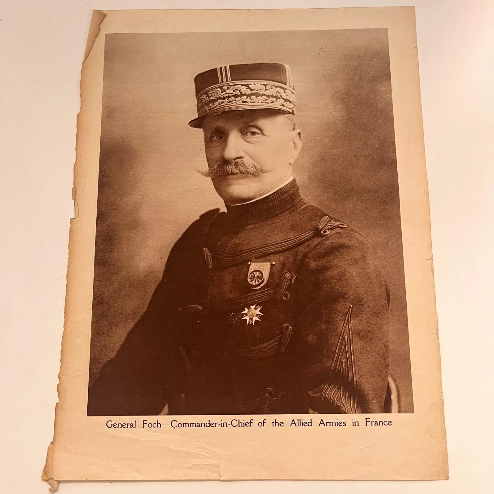 Product image for General Foch Commander-In-Chief of Allied Armies 10.5x14" Antique Portrait V26-4 - pre-owned---good