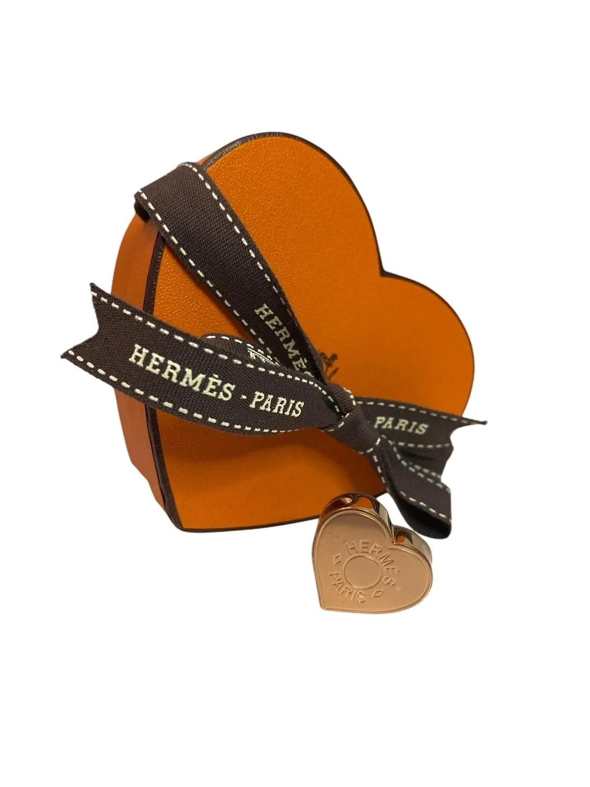 Product image for Hermes Heart Scarf Ring Mini Coeur Twilly Ring Rose Gold New In Box Kelly Birkin