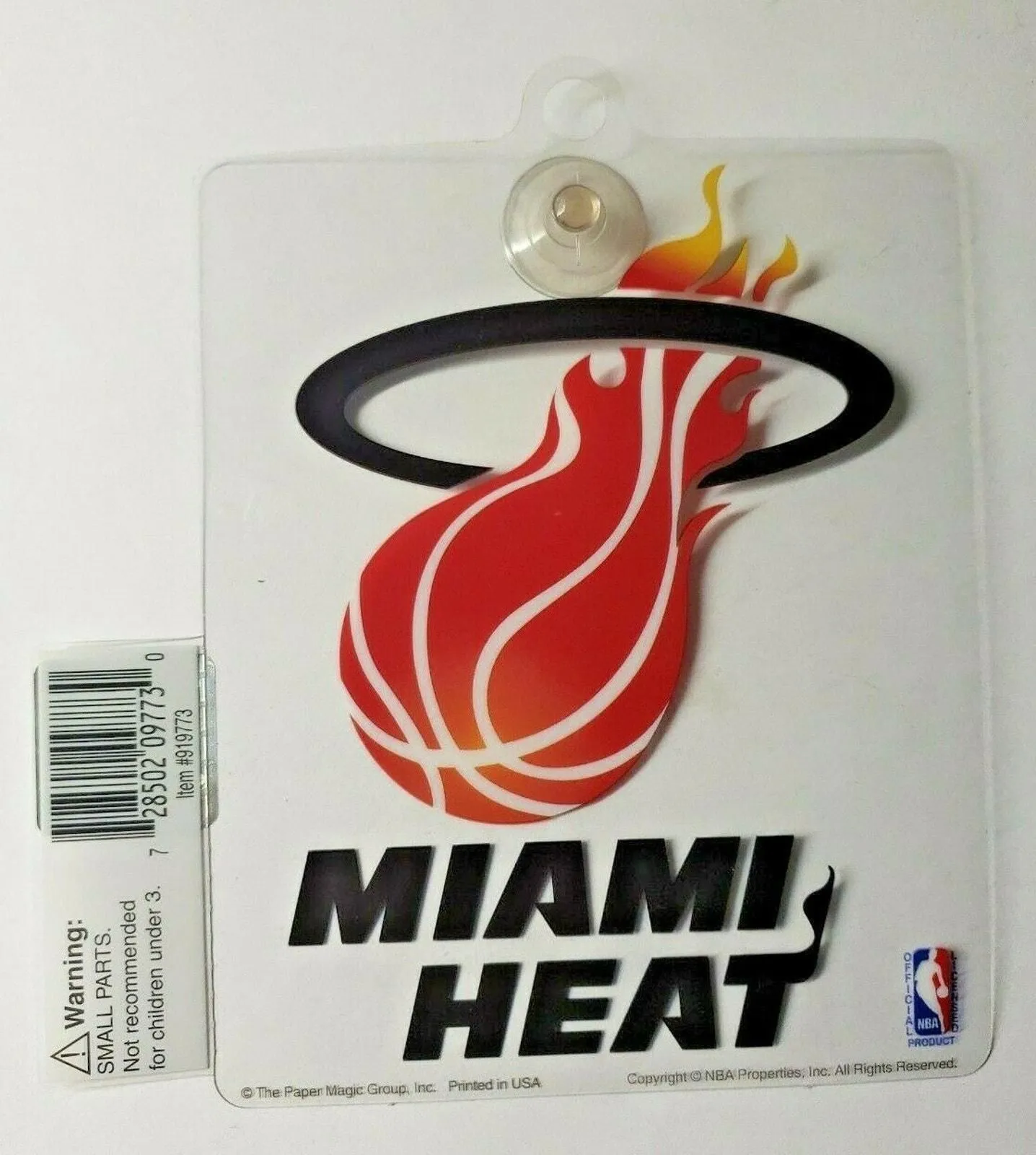 Product image for 1996 Miami Heat NBA Car/Home Window Decal Cling w/ Suction Cup NOS U139