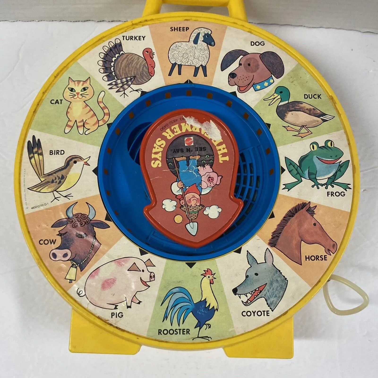 Product image for Video 1964 Original See N Say Mattel The Farmer Says Pull String Toy Working