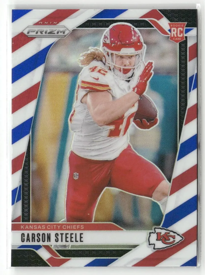 Product image for 2024 Panini Prizm #377 Carson Steele Red White and Blue
