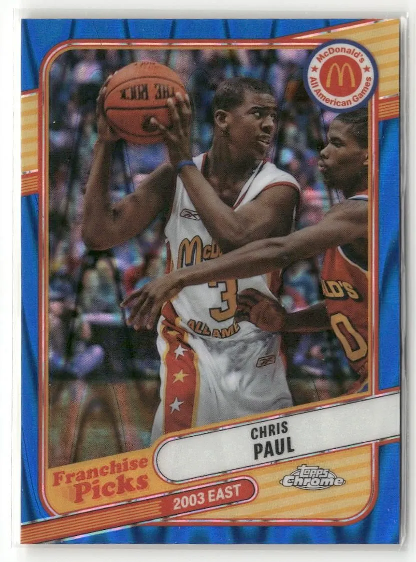 Product image for 2024 Topps Chrome McDonald's All-American #REA-CPA Chris Paul - Blue RayWave