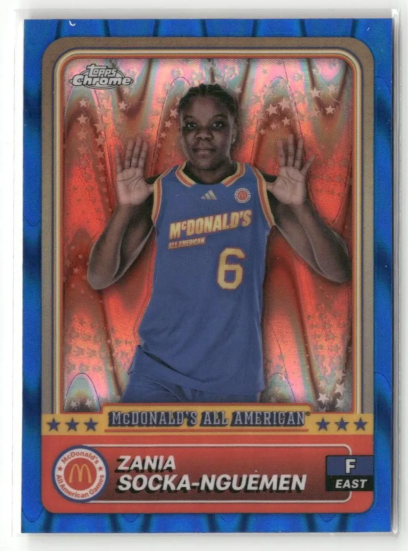 Product image for 2024 Topps Chrome McDonald's All-American #59 Zania Socka-Nguemen Blue RayWave