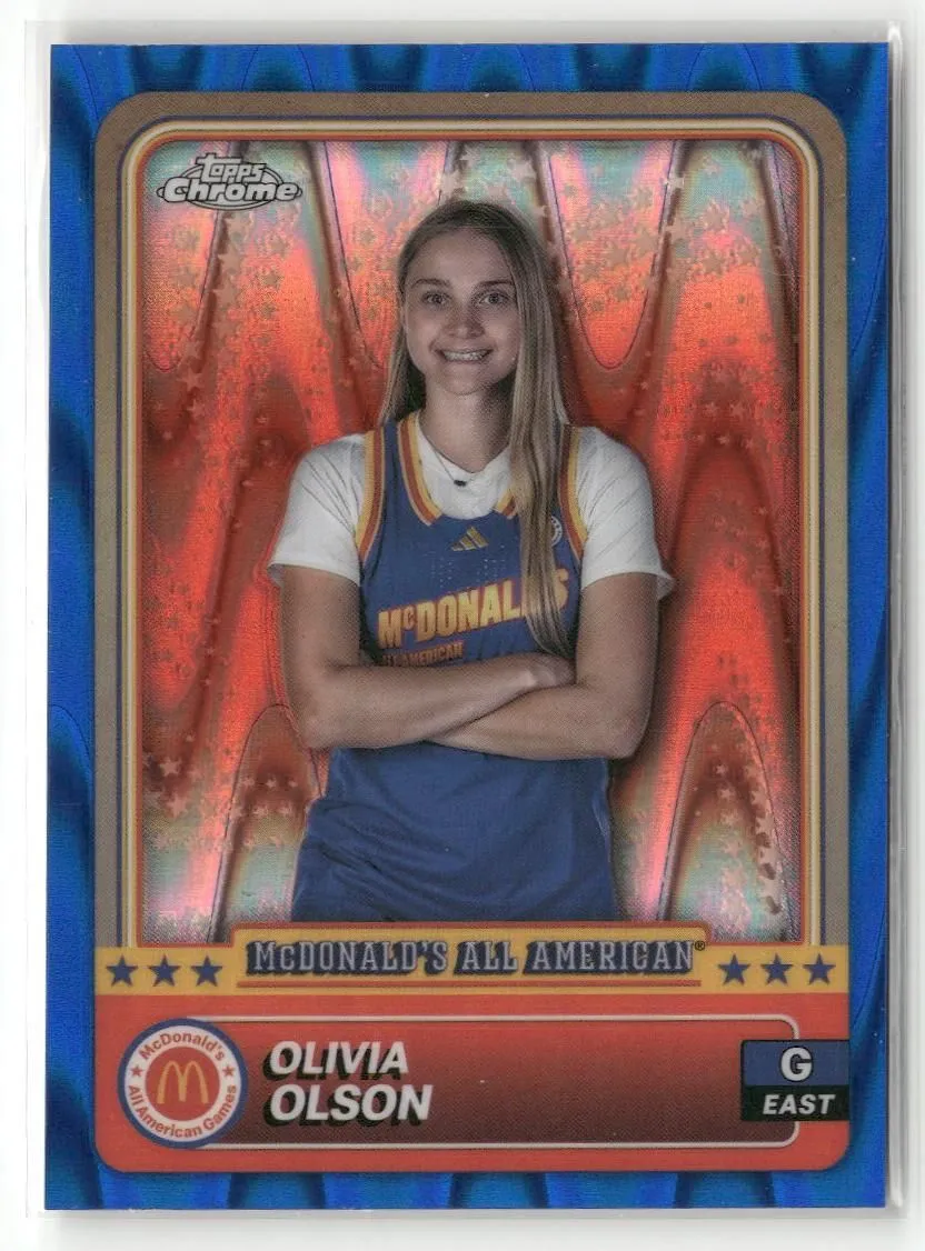 Product image for 2024 Topps Chrome McDonald's All-American #58 Olivia Olson Blue RayWave