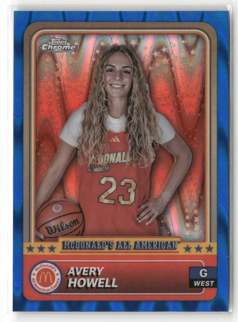 Product image for 2024 Topps Chrome McDonald's All-American #67 Avery Howell Blue RayWave