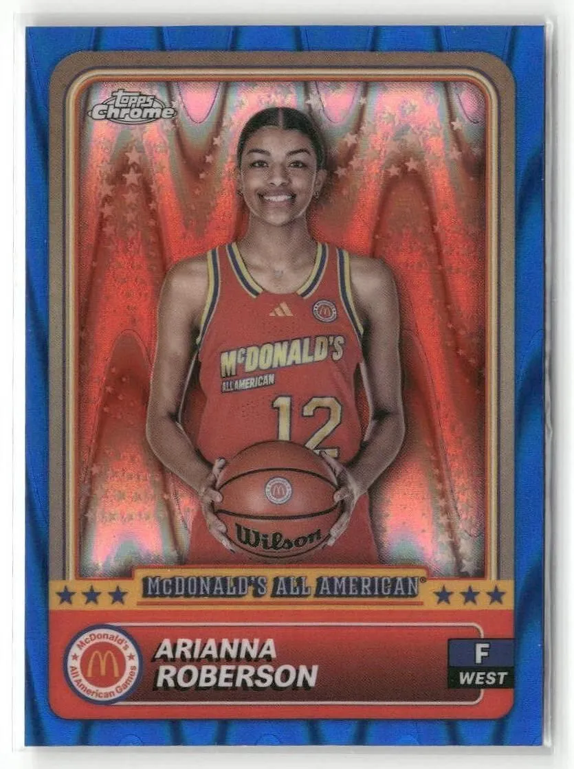 Product image for 2024 Topps Chrome McDonald's All-American #72 Arianna Roberson  Blue RayWave