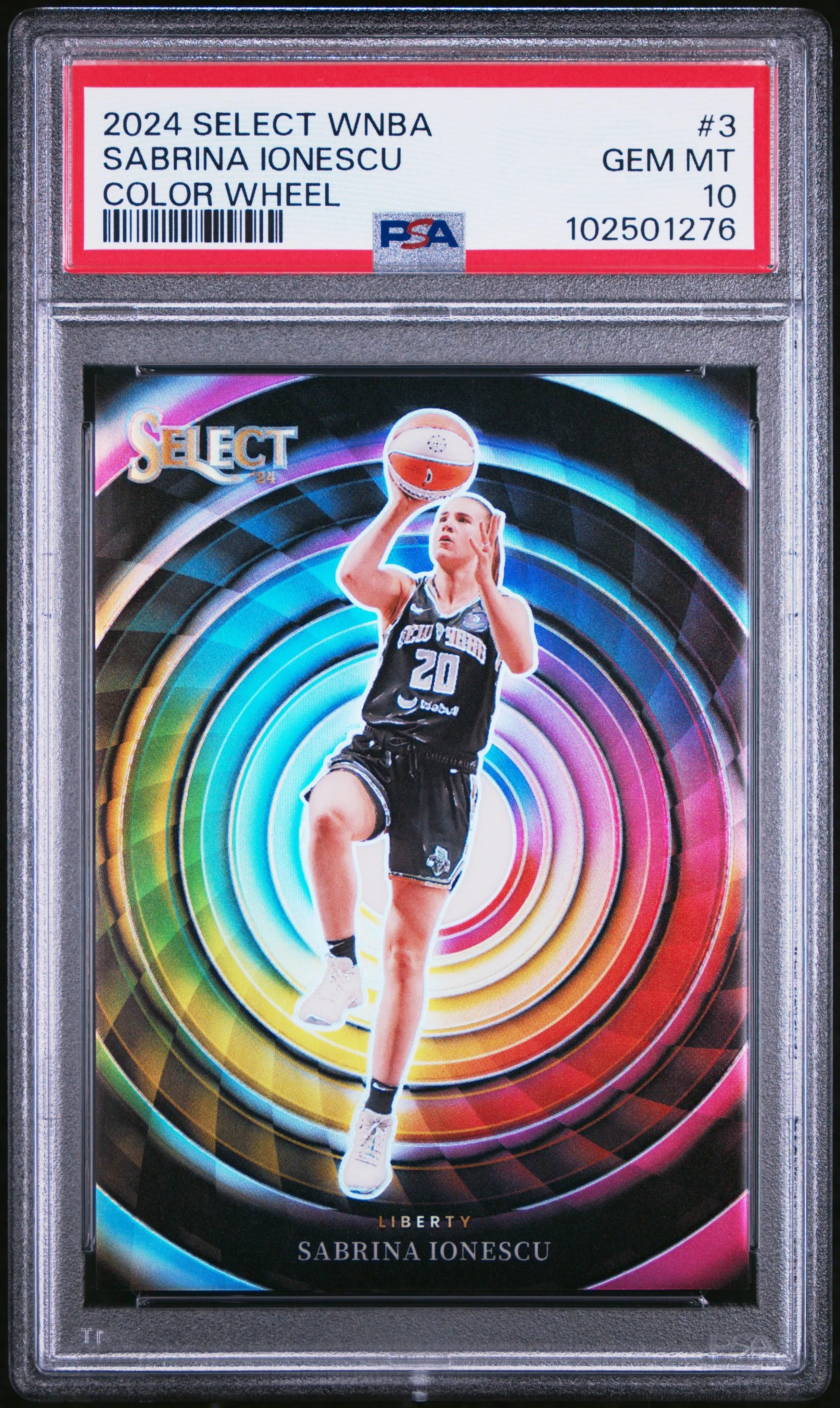 Product image for 2024 Panini Select Wnba Color Wheel #3 Sabrina Ionescu PSA 10