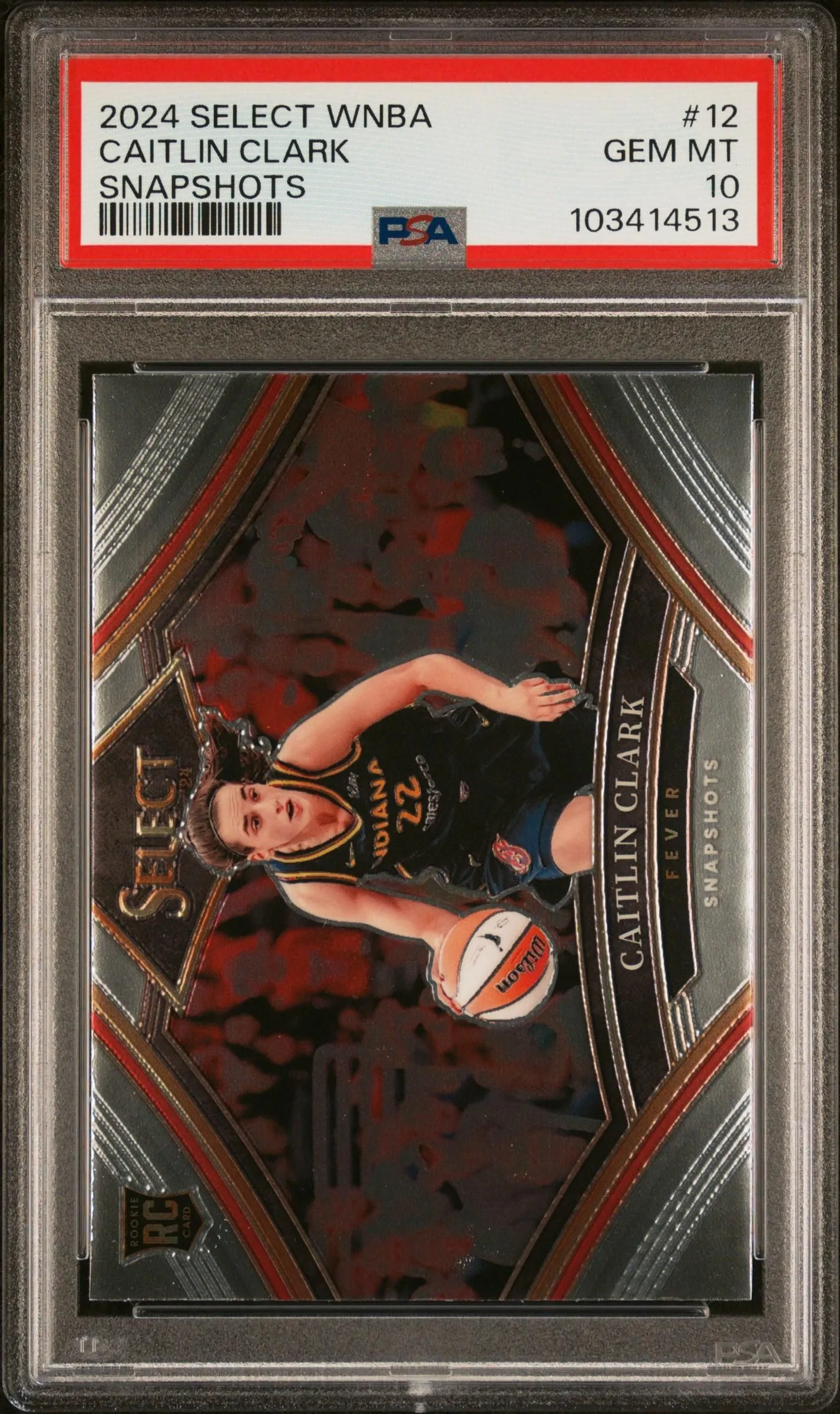 Product image for 2024 Panini Select Wnba Snapshots #12 Caitlin Clark PSA 10